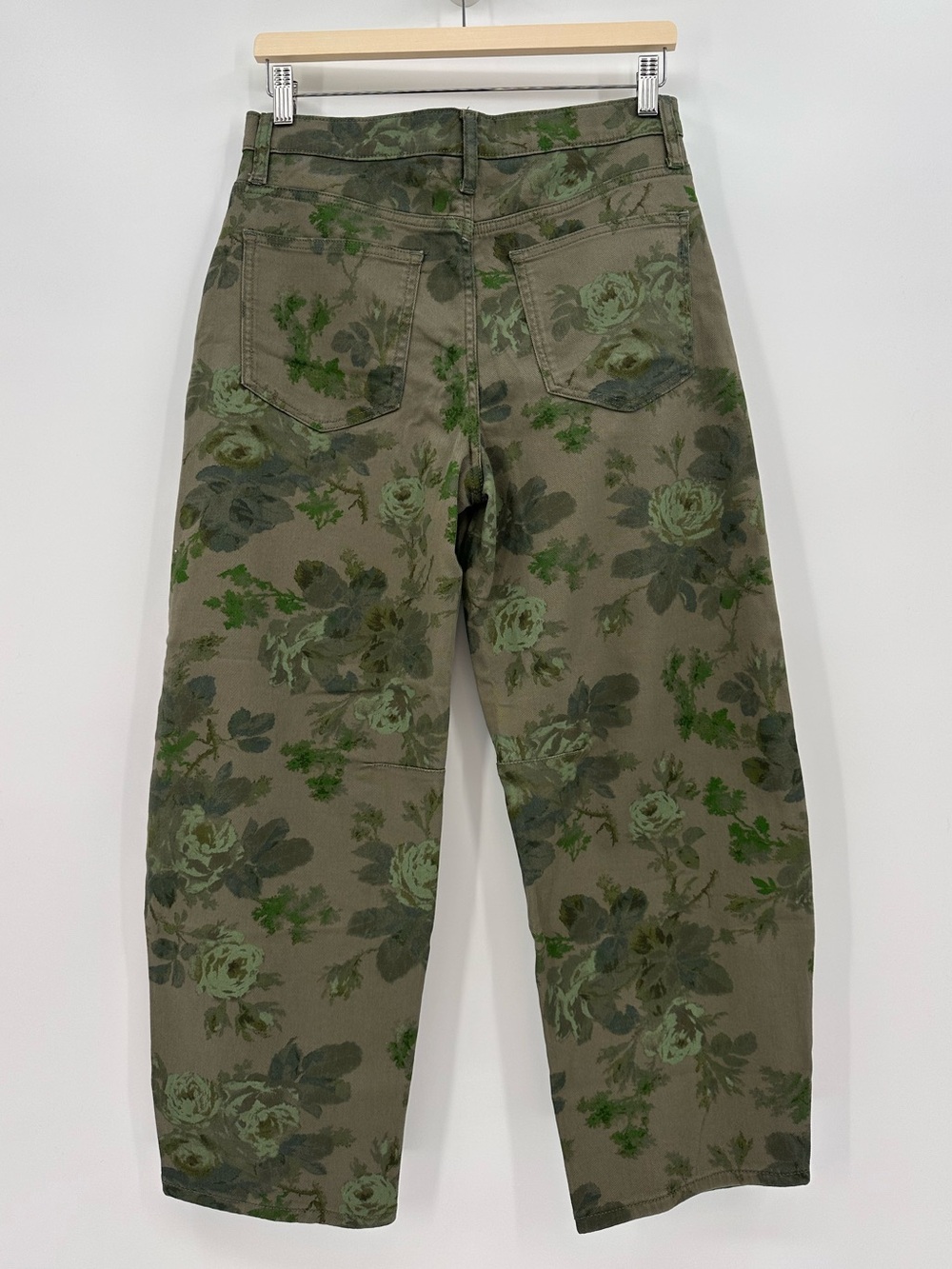GAP Green Floral Barrel Leg Jeans Size 6 Short NWT - Picture 5 of 6